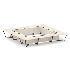 Steel Meet Стол переговорный квадратный KM-PR.B.SP-24K Денвер Светлый/Ваниль Глянец/Металл Антрацит