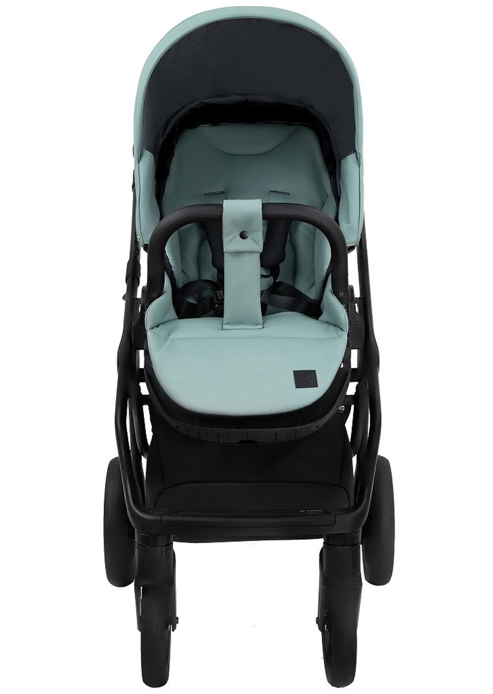 Детская коляска Roan Esso Кожа 3 в 1 с автокреслом Pituso Santiso Pro ESSK/214/1 Misti Mint/Grey/руч.Черный