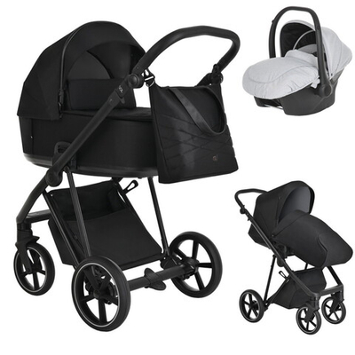 Детская коляска Roan Sol 3 в 1 с автокреслом Avionaut Silver Black RSL/1017 Raven/Black