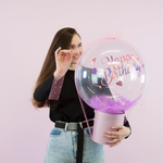 Шар (18"/46 см) Сфера 3D, Deco Bubble, Сиреневый, Кристалл