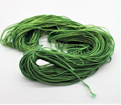 Шнур люрекс, ш. 3 мм, зелёный с золотом