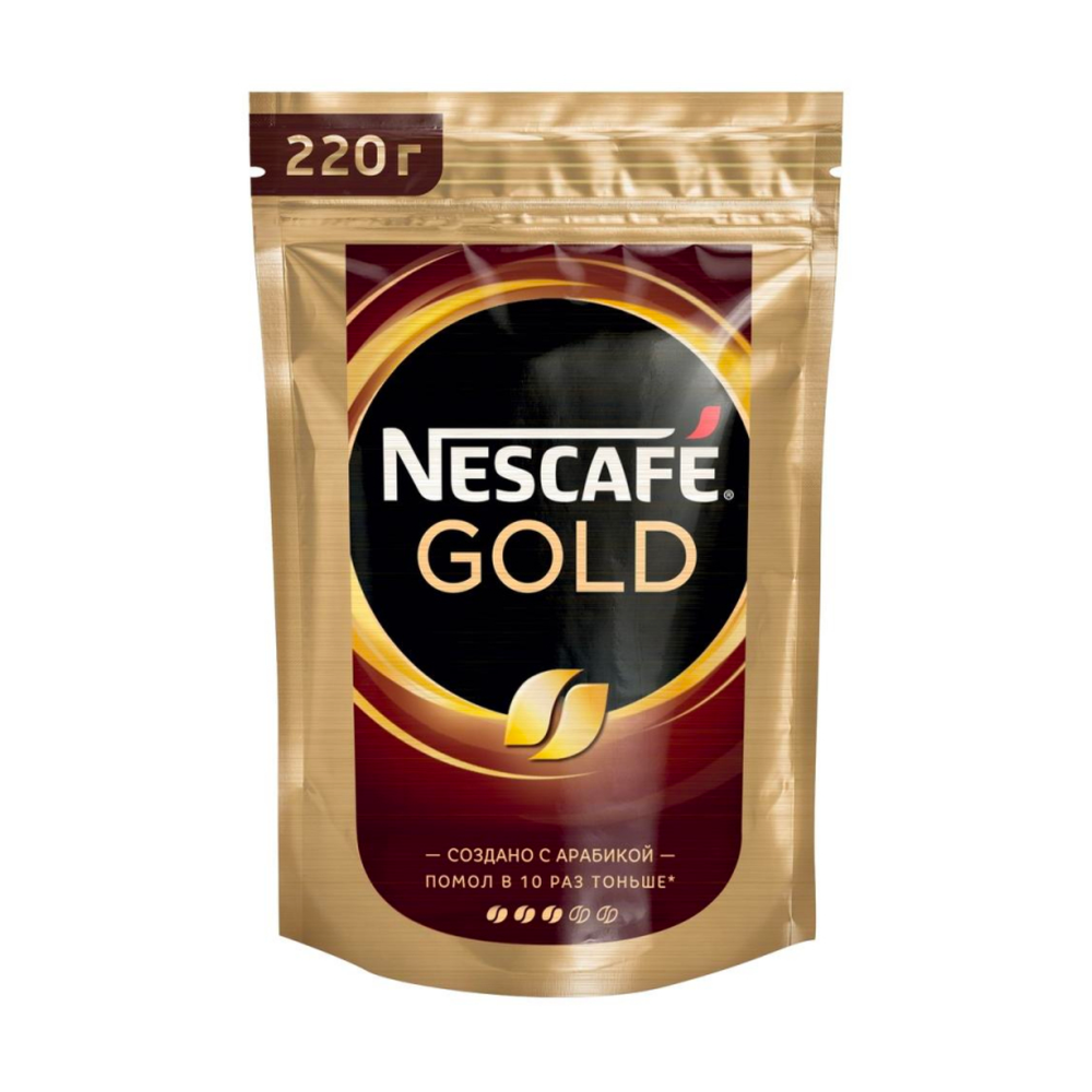 Кофе растворимый Nescafe Gold, 220 г, пакет