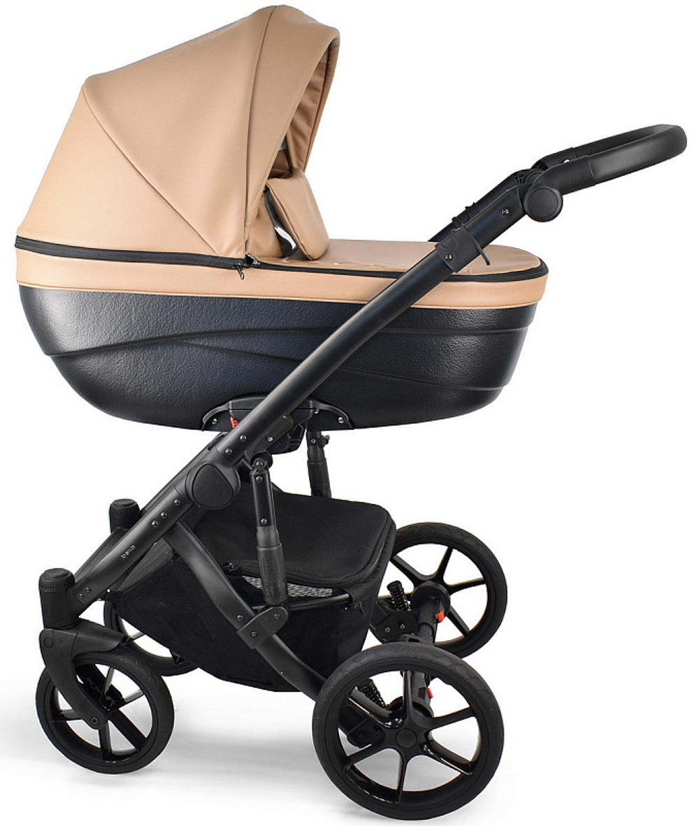 Детская коляска Bexa Ideal Eco 2 в 1 IE03 черный+т.бежевая кожа