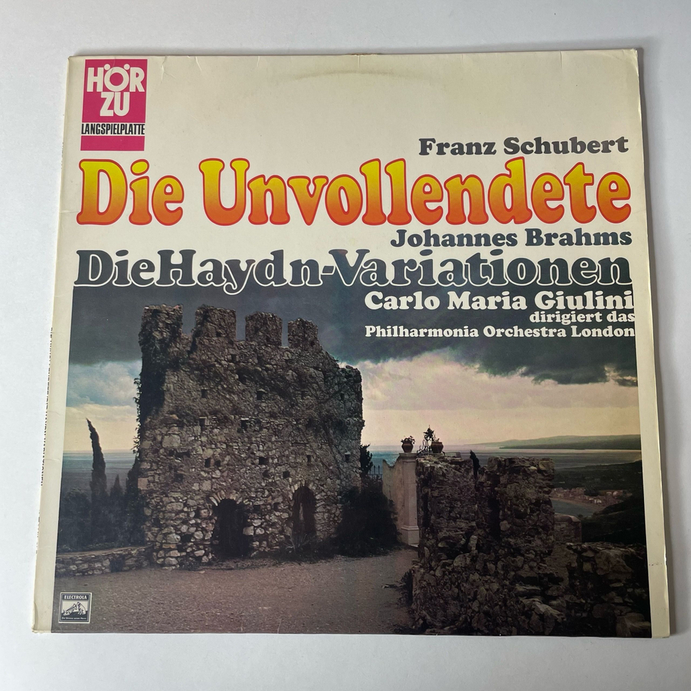 Винтажная виниловая пластинка LP Schubert Шуберт, Brahms Брамс, Carlo Maria Giulini, Unfinished Symphony / Variations On A Theme By Haydn (Германия 1972)