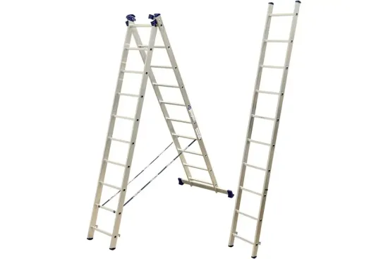 Лестница трехсекционная "АЛЮМЕТ" 10-и ступенчатая алюминиевая (5310)