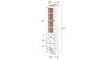 Шкаф-витрина 3 ящика - аналог IKEA HEMNES / ХЕМНЭС/ ХЕМНЕС / КЫМОР / ИКЕА 49х198х37 см, белый/светло-коричневый