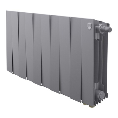 Радиатор биметаллический Royal Thermo PianoForte 300 Silver Satin 10 секций VDR (нижнее правое подключение)