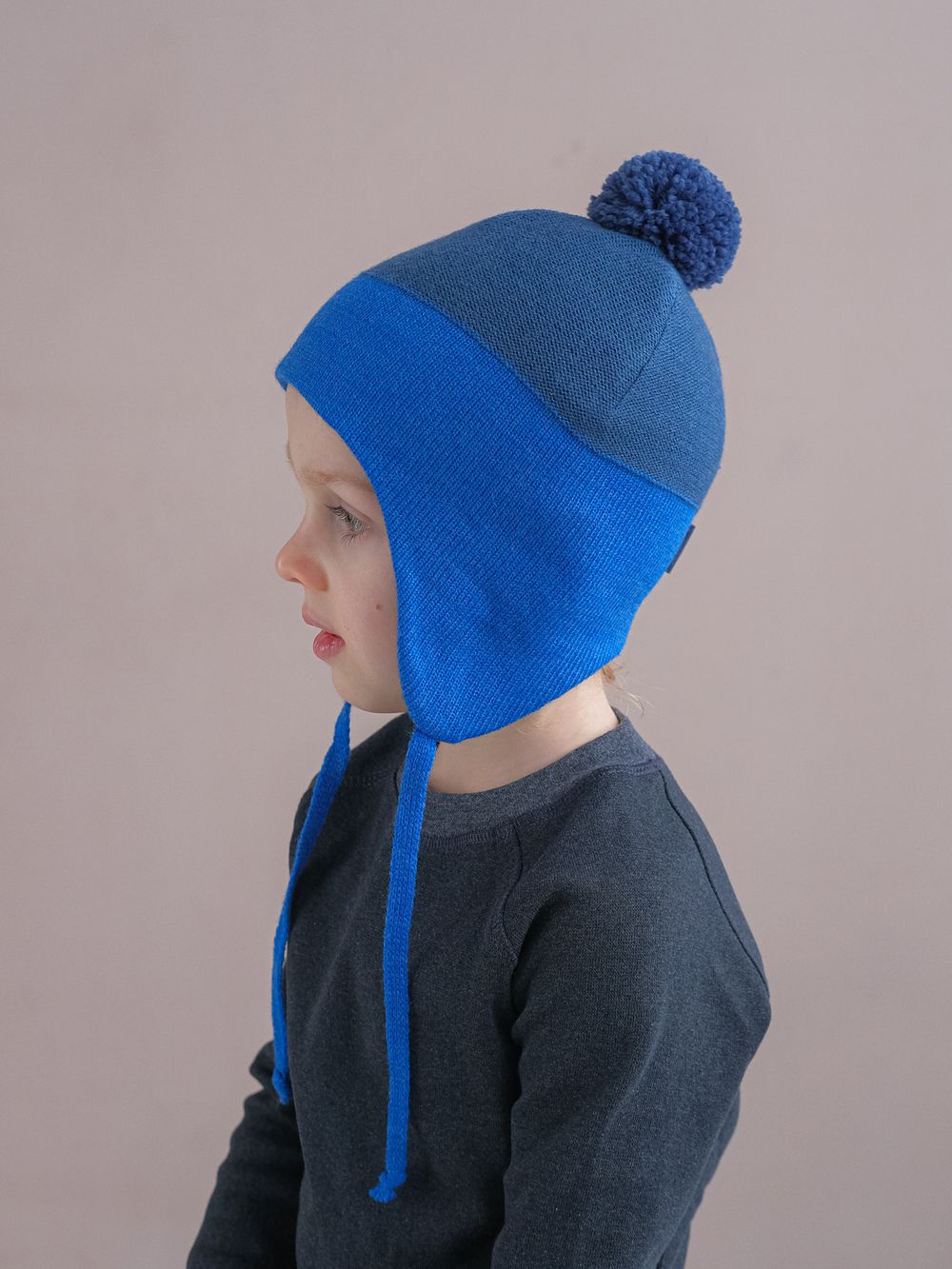 Шапка весенняя/осенняя вязаная КОДИ (Синяя ночь)
