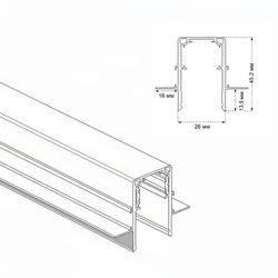 Шинопровод встраиваемый магнитный для ГКЛ12,5 мм Crystal Lux CLT 0.123 02 L2000 BL