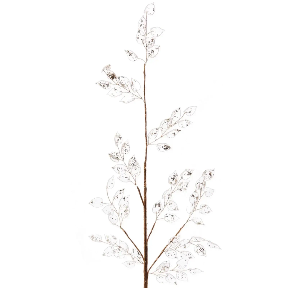 Ветка декоративная «Сияющие листья» 65 см, Золото