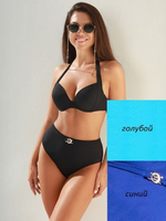 Однотонный купальник Daiquiri: формованный лиф и высокие плавки (Размер: C/XL) (Цвет: красный)