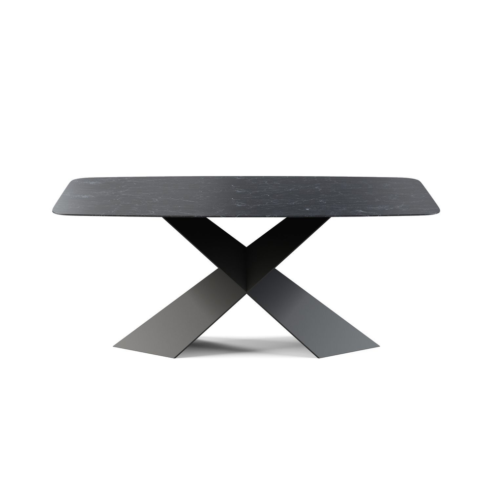 Стол овальный Tyler 180, керамика матовая, темный