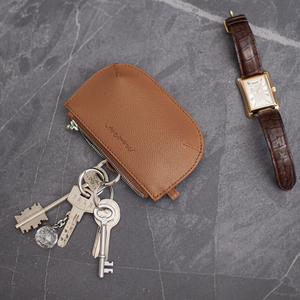 Ключница-кошелек Chatelain из кожи сафьяно, цвета карамель