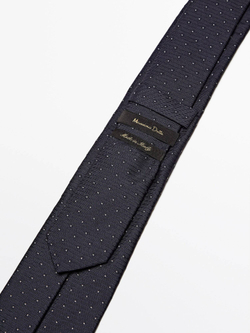 Massimo Dutti Галстук из 100% рельефного шелка, темно-синий