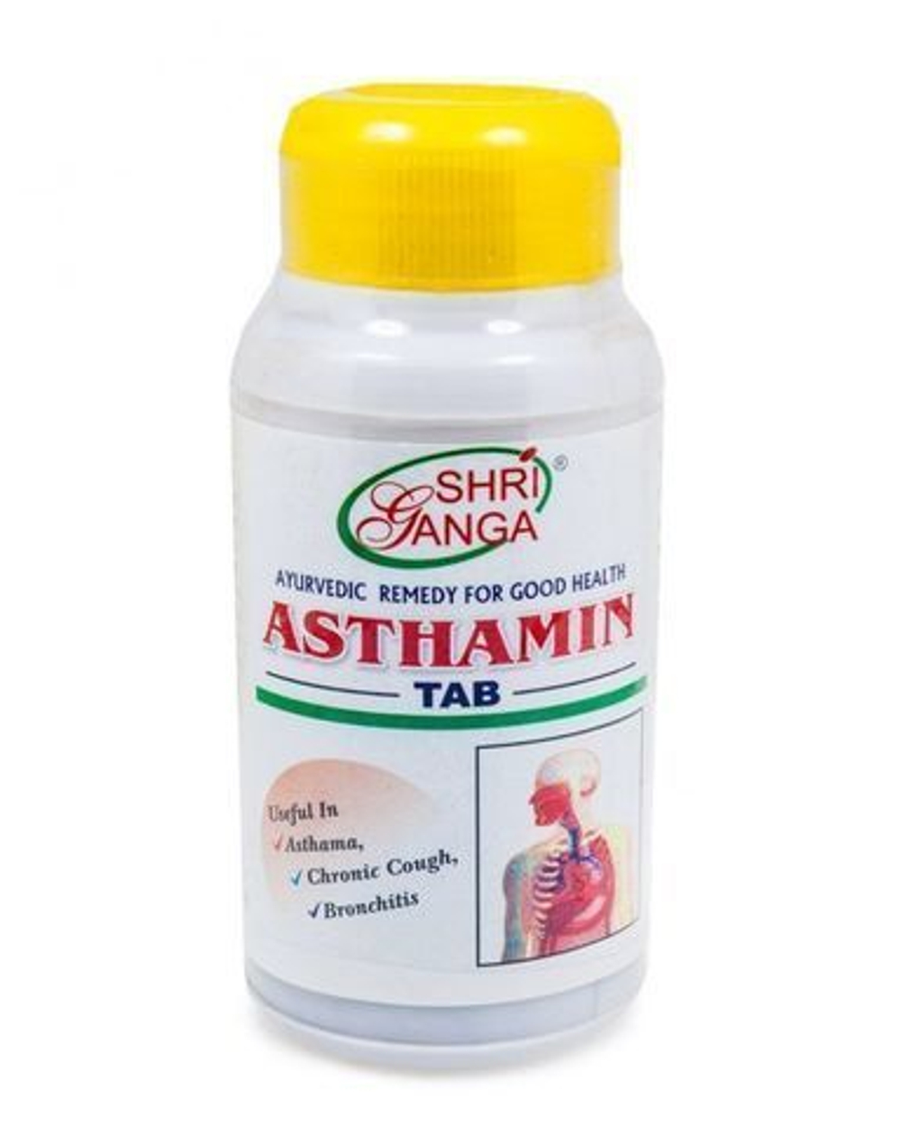 БАД Shri Ganga Asthamin от астмы, кашля, бронхита, 100 таб