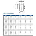 Тройник PP-MD бесшумный светло-серый Skolan Safe SKEA Дн 58х58х87гр (DN50) б/нап в/к Ostendorf 332400