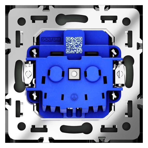 Розетка встраиваемая Voltum S70 с заземлением и защитными шторками, 16А, (титан) VLS040206
