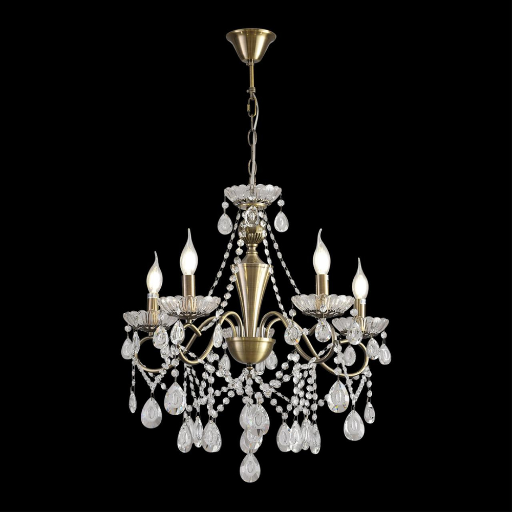 8346/5 CLASSI LN26 089 бронза/прозрачный, металл/хрусталь Люстра потолочная E14 5*40W 220V LUINA