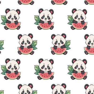Панда с арбузом