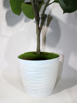 Искусственный Фикус Эластика 110см зеленый в кашпо