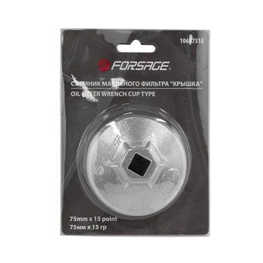 Съемник масляного фильтра ''крышка''75мм х 15гр Forsage F-10687515