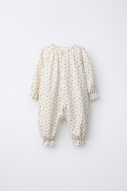 ZARA КОМБИНЕЗОН С ПРИНТОМ "КАПКЕЙКИ", ЭКРЮ