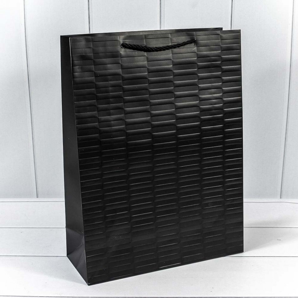 Пакет подарочный 30х40х15см Премиум "Престиж" (Черный)