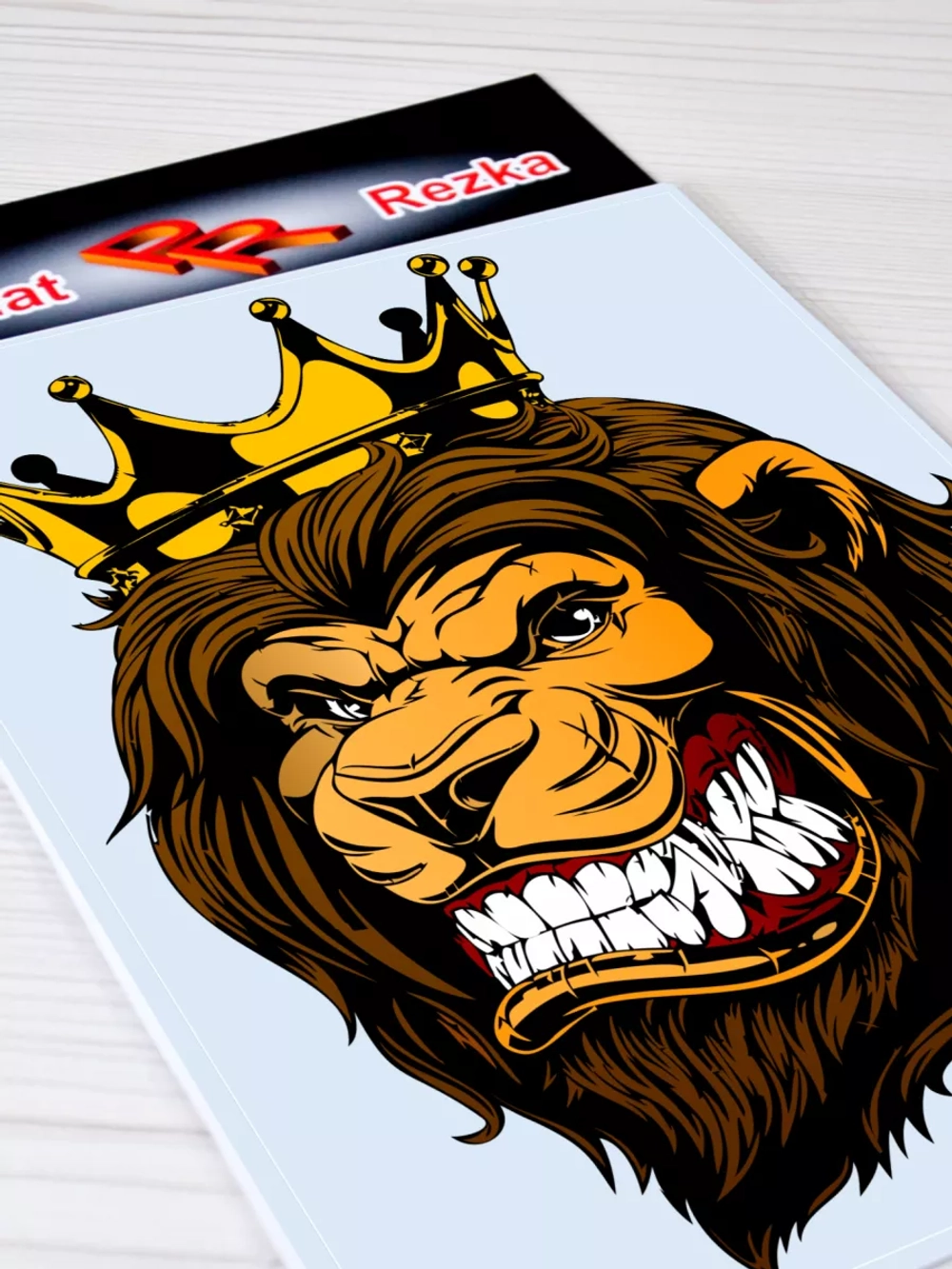 Наклейка - Злой лев