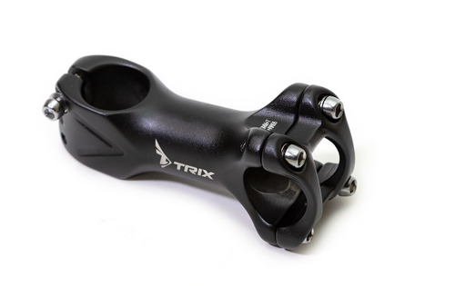 Вынос руля TRIX алюм. кованый, MTB для б/рез. вилки 1-1/8 31,8мм, 4 болт, l-90мм, угол ±6, матовый черный