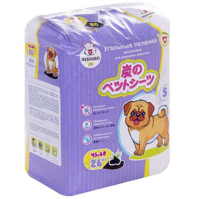 INSHIRO пеленки угольные для животных 45*60 S 26 шт.