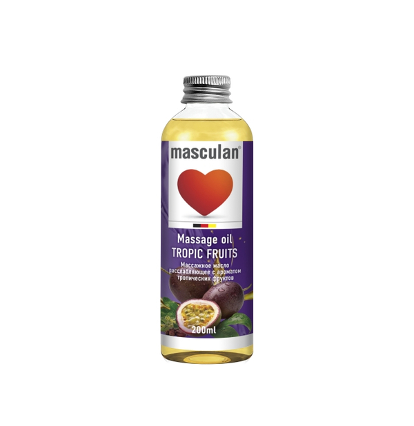 Массажное масло Masculan "Massage oil Tropic Fruits" расслабляющее с ароматом тропических фруктов, 200 мл