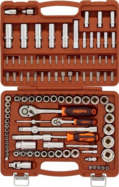 OMT108S Набор инструмента универсальный 1/4", 3/8", и 1/2"DR, 108 предметов