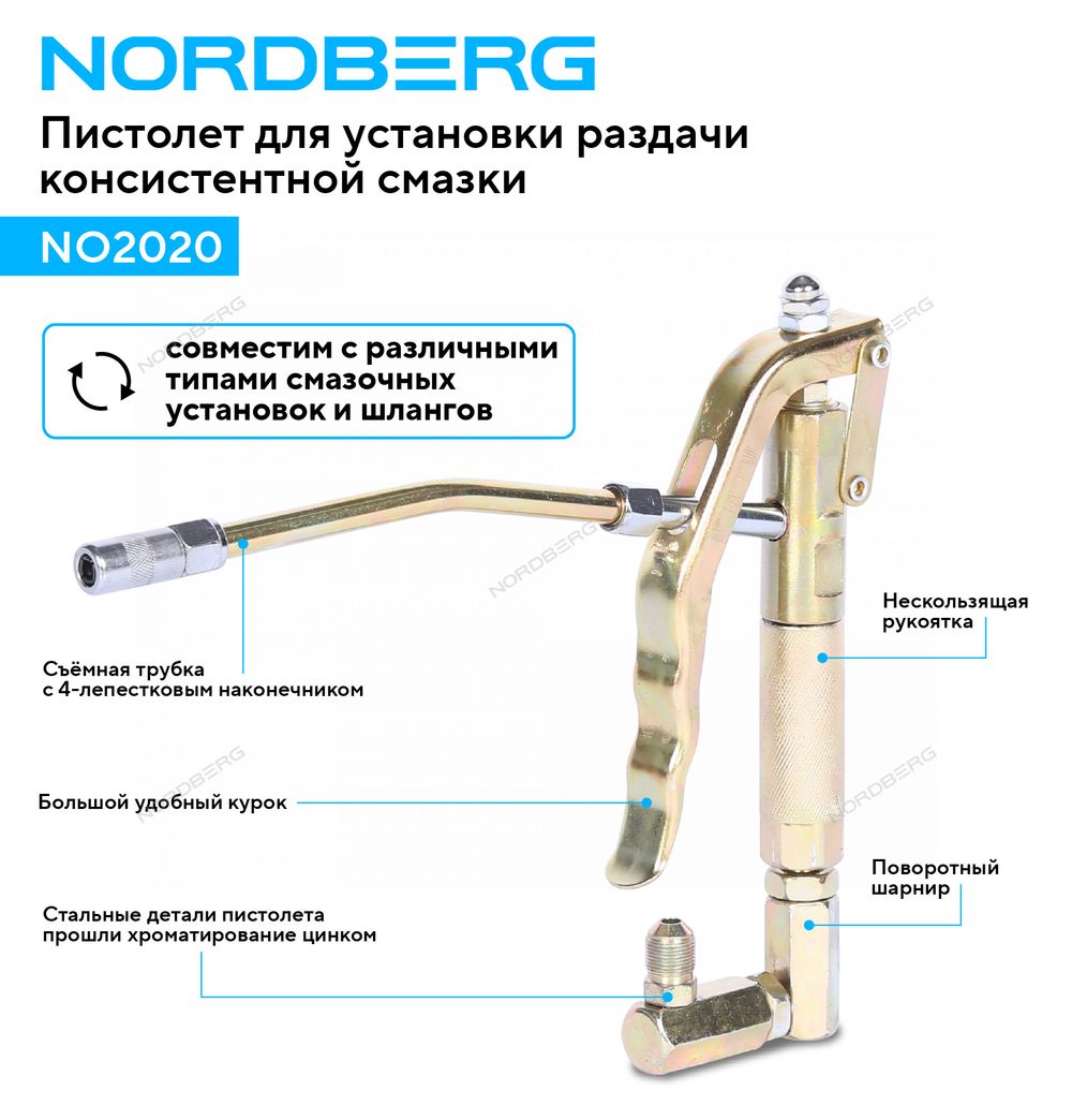 NORDBERG (NO2020) Пистолет смазочный