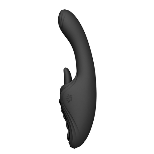 Черный вибратор-кролик 24,6см с функцией вылизывания и нагревом Zalo Ares G-Spot Rabbit Vibrator Obsidian Black