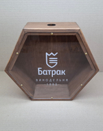 Копилка для винных пробок деревянная, шестигранная, с покраской