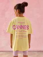 Футболка и велосипедки в комплекте для девочки Next AJ0-453, Светло-желтый, Розовый