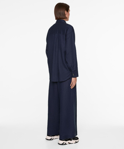 Oysho Льняная рубашка, темно-синий