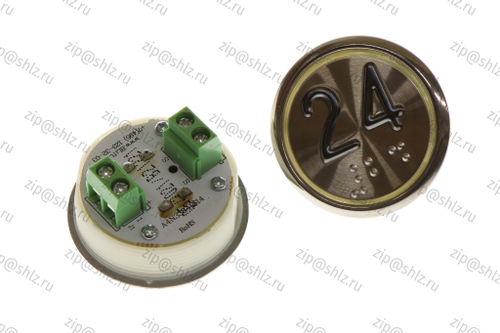 Кнопка (кнопочный модуль) EA2406S-S-R "24 этаж", круглая, красная статическая подсветка, Брайль