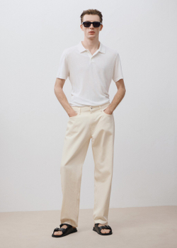 Поло из льна приталенного кроя