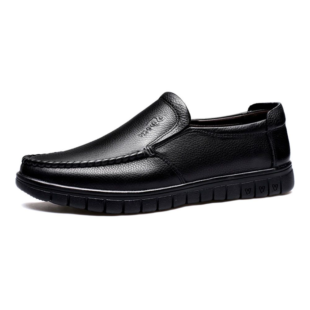 HUANAI Casual Leather Shoes Men"s Low top Black