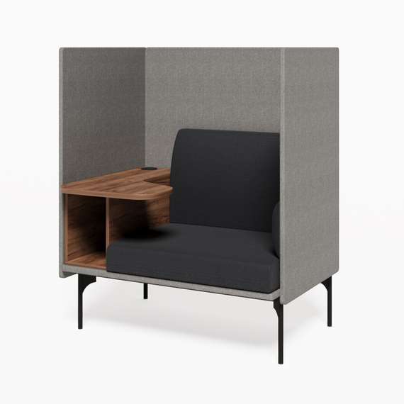 Bridge Диван одноместный BRG-1 Сан 13/Сан 08/Дуб Табак/Металл Черный 1115*852*1350