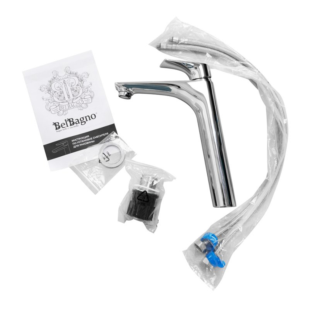 Cмеситель для накладных раковин BelBagno MARINO-LMC-CRM-W0 без донного клапана