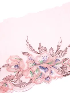 05-79 Вышивка на неэл. сетке 20 см, пудра/кофе (левая)