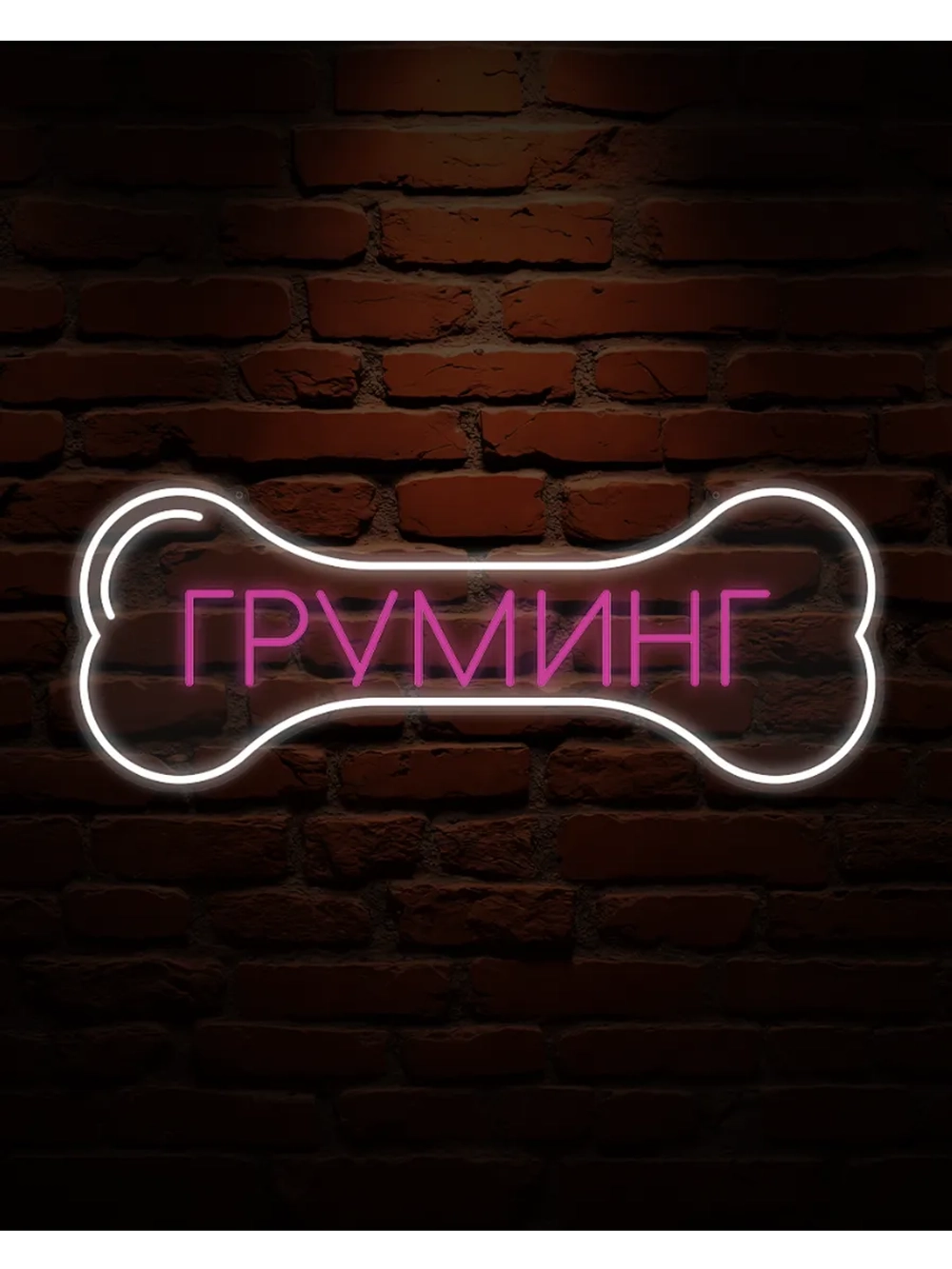 Неоновая вывеска Груминг-кость