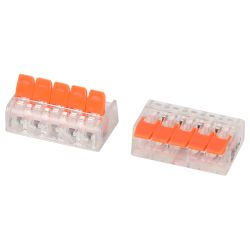 Клемма ЭРА NO-225-431 универсальная 221-415 компактная с рычагами 5-проводная 0.2-4 мм2 упаковка 2 шт