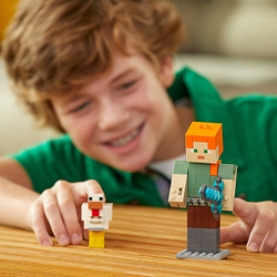 LEGO Minecraft: Алекс с цыпленком 21149 — Alex BigFig with Chicken — Лего Майнкрафт