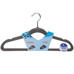 Плечики нескользящие с флокированным покрытием 4шт «ИДЕЯДОМА», цвет серый, 42см (лейбл Селфи)