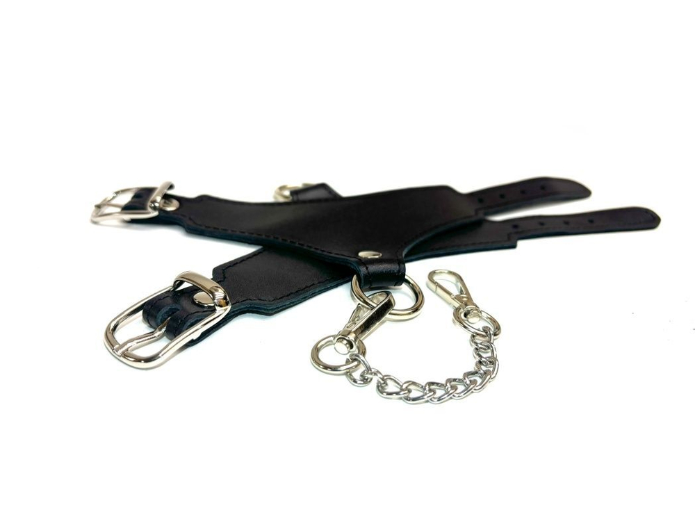 Черные гладкие кожаные наручники Black Phoenix (Цвет: черный)