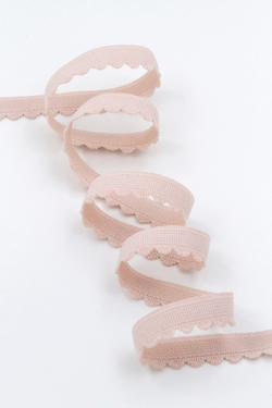 Резинка отделочная серебристый пион ажурная ширина 12 мм с учетом фестона Lauma (Латвия)