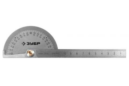 Транспортир ЗУБР из нержавеющей стали.